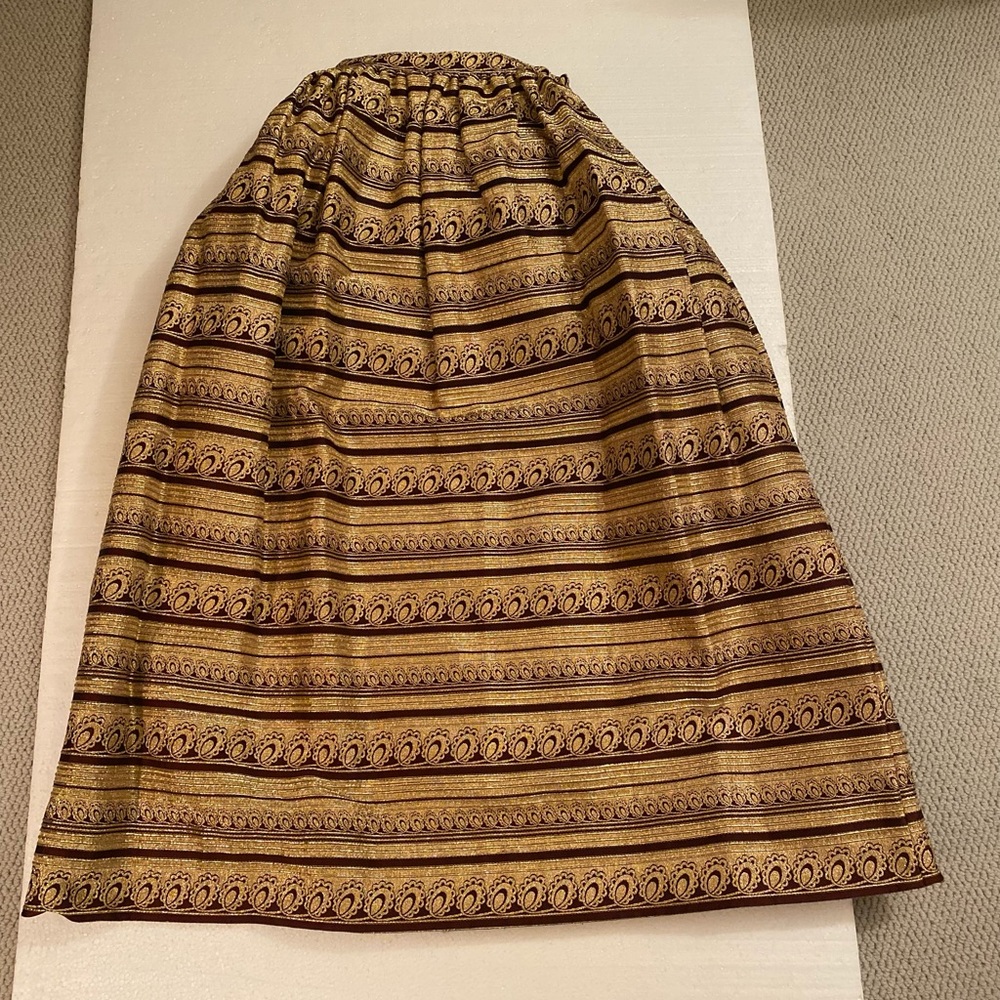 Elegant, Formal, Evening, Full Length Gold Brocade Skirt